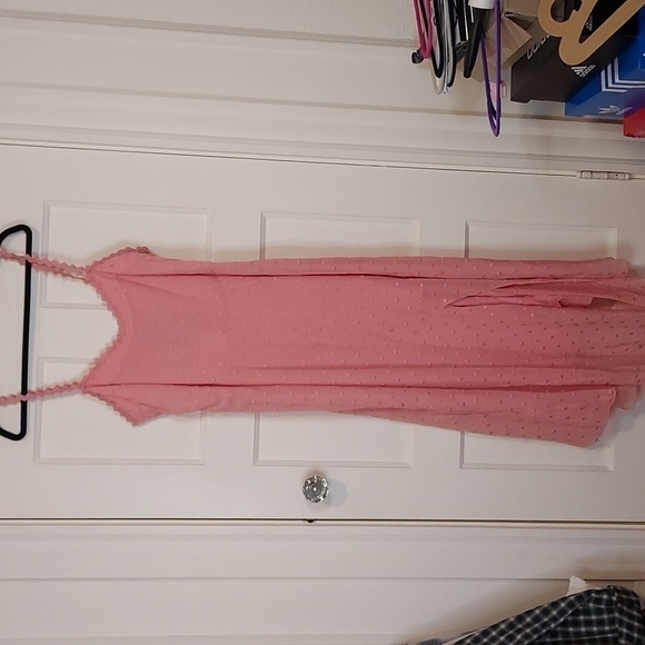 Rebecca Taylor Dot Embroidered Midi Dress in Grapefuit - Picture 5 of 12